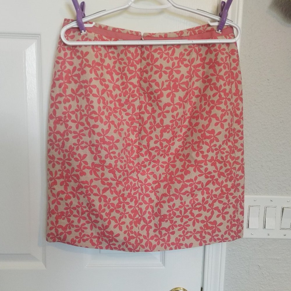 VTG 2004 FLORAL J Crew  LINEN blend SKIRT 10,  EUC - Picture 5 of 6